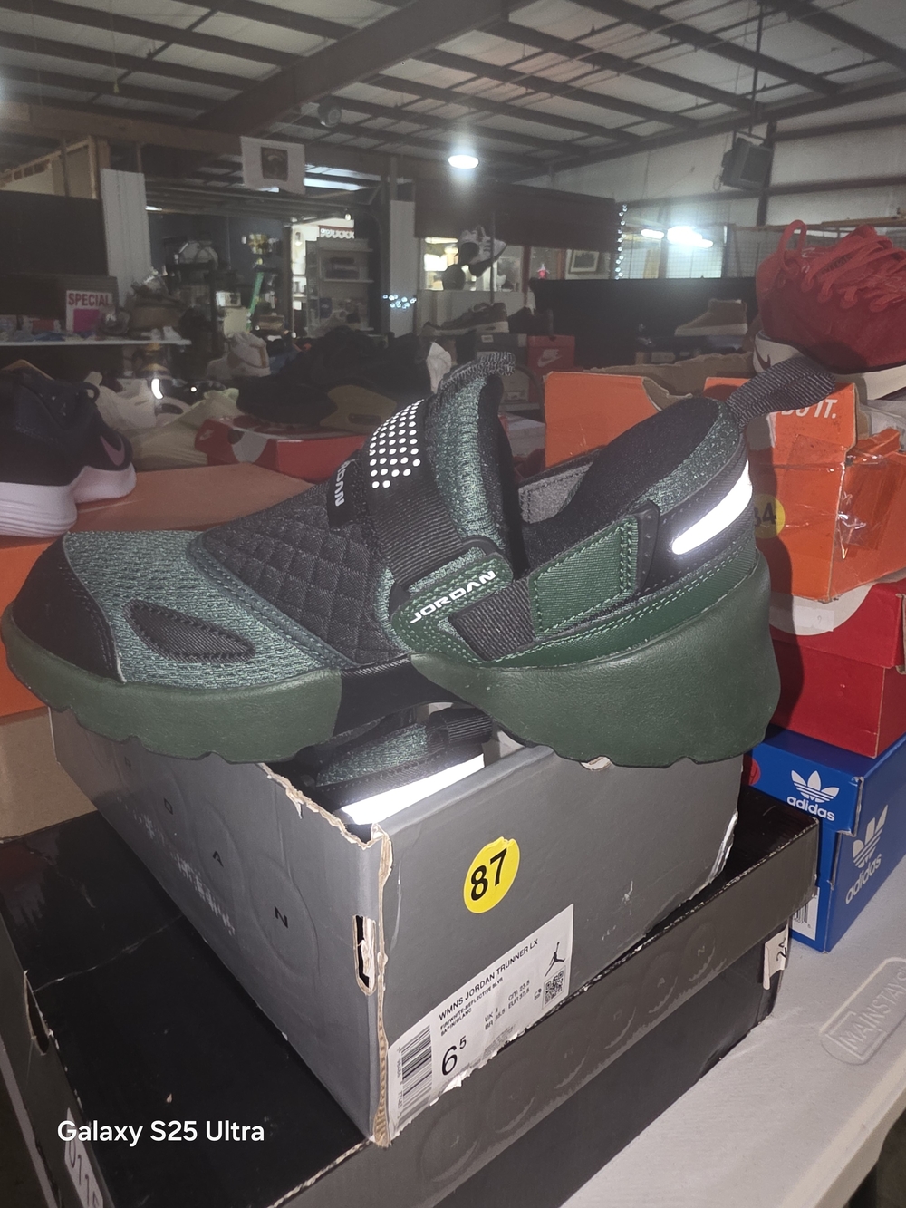 Womens Jordan Trunners. Green and Black. Size 6.5. MFRP:$175